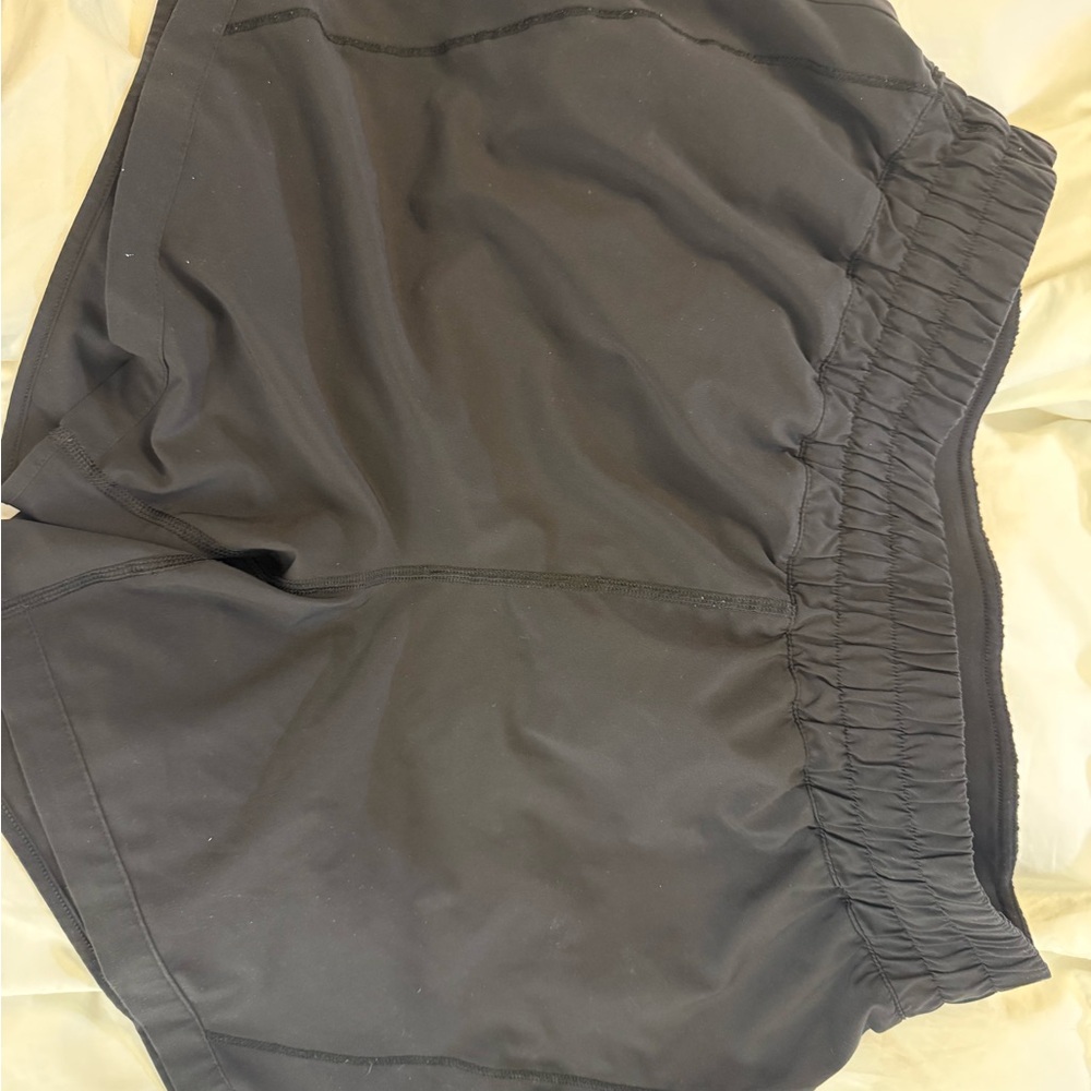lululemon Track That High Rise 5” Black Lined Shorts, Size 14